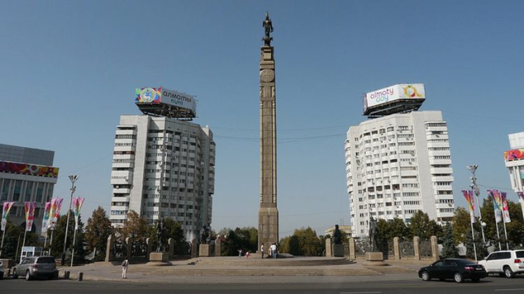 Independence Monument in Alma-Ata in Kazakhstan