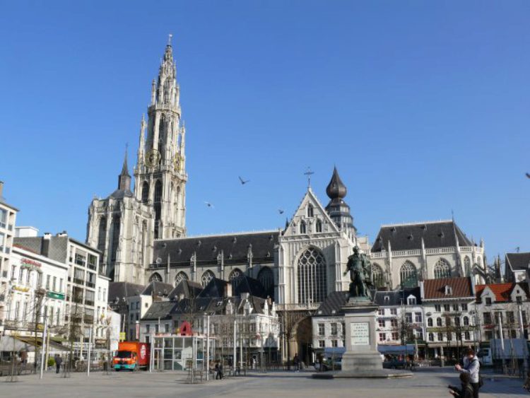 Cathedral of Our Lady on Grote Markt Square, Antwerp, Belgium