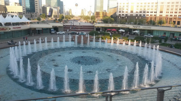 Fountain in Kazakhstan's capital Astana