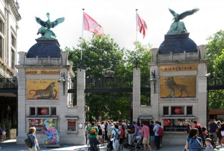 Entrance to the Antwerp Zoo on Rhein Astrid Square. Belgium