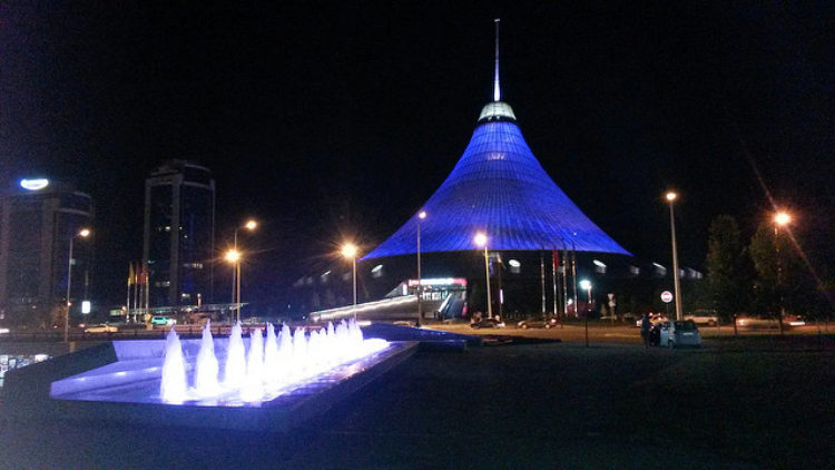 Lighting of Khan Shatyr in Astana, in Kazakhstan