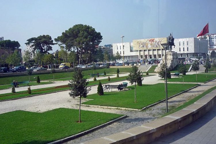 Scanderbeg Square in Tirana in Albania