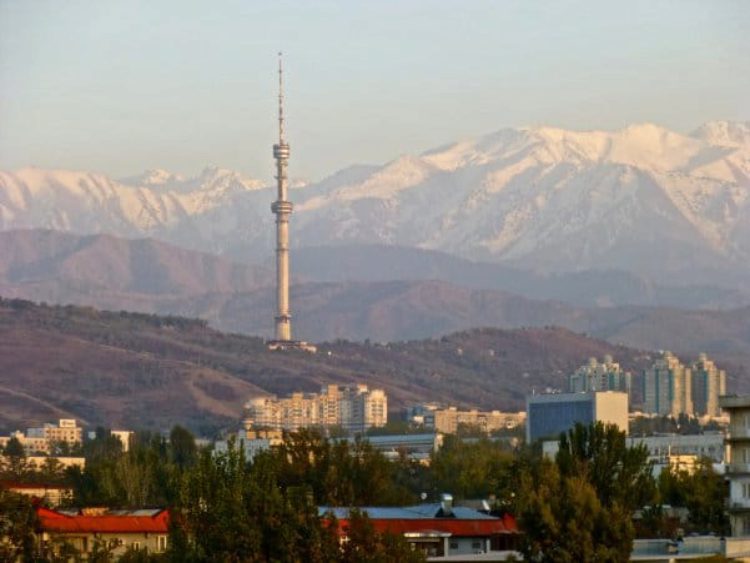 Kok-Tobe TV tower in Alma-Ata in Kazakhstan