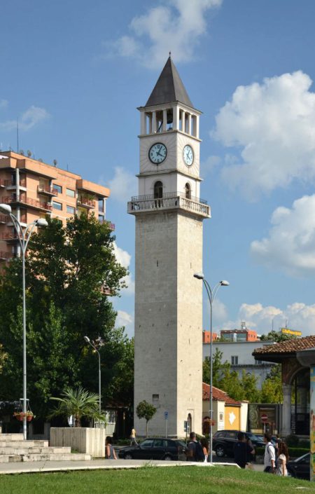 Clock Tower on Skanderberg Square in Tirana, Albania
