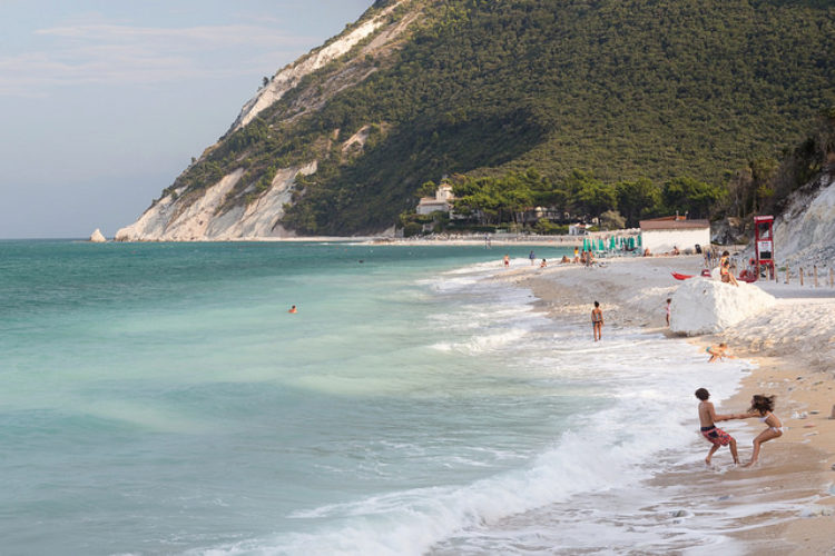 Ancona summer beach vacation panorama in Italy