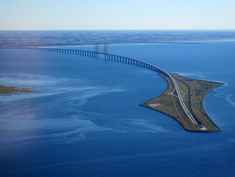 The Øresunn Tunnel Bridge in Denmark