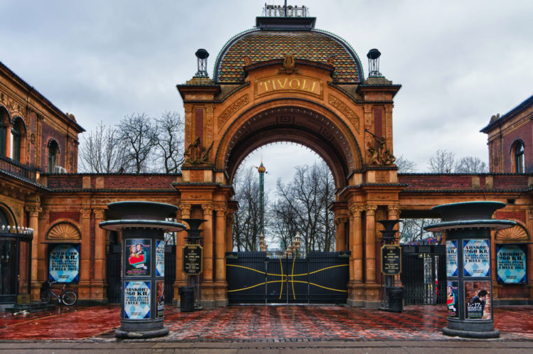 Main entrance to Tivoli Gardens in Copenhagen - attractions in Copenhagen, Denmark