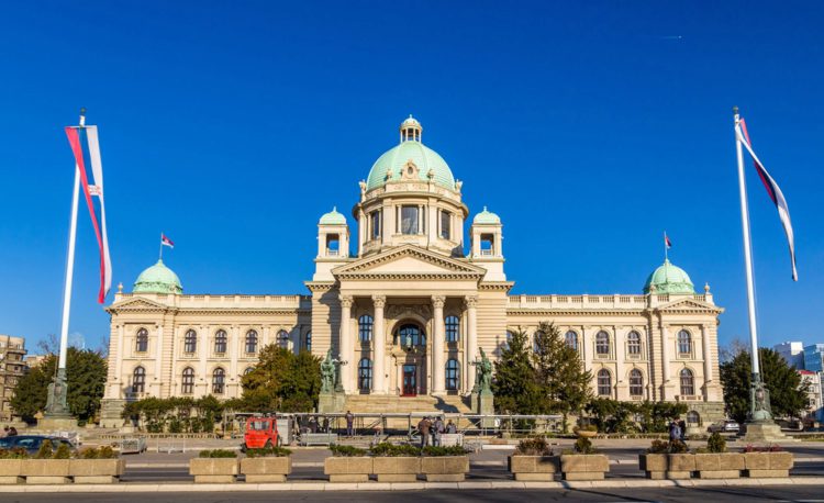 Building of the Serbian Parliament - landmarks in Belgrade