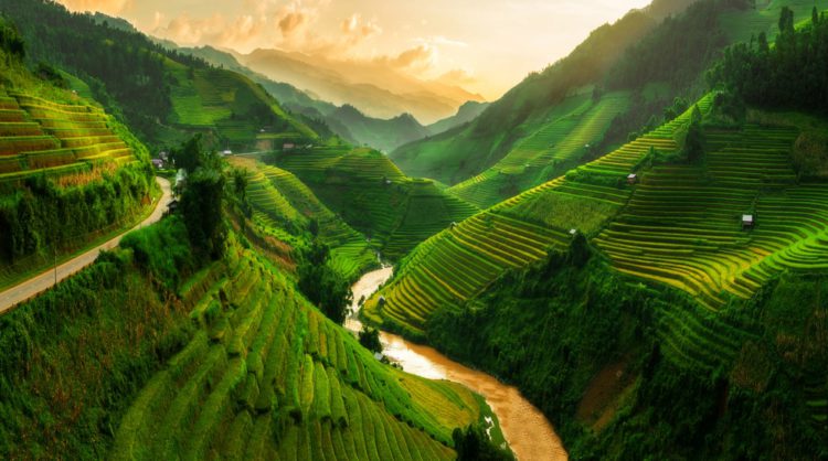 World's most beautiful places - rice terraces in Mu Can Chai, Vietnam