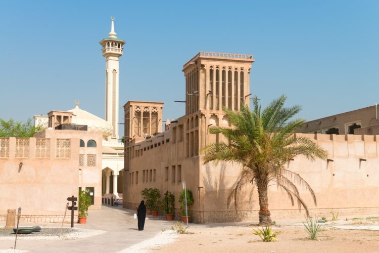 Distrikt Bastakia in den Vereinigten Arabischen Emiraten