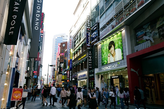 Myeongdong Street in South Korea