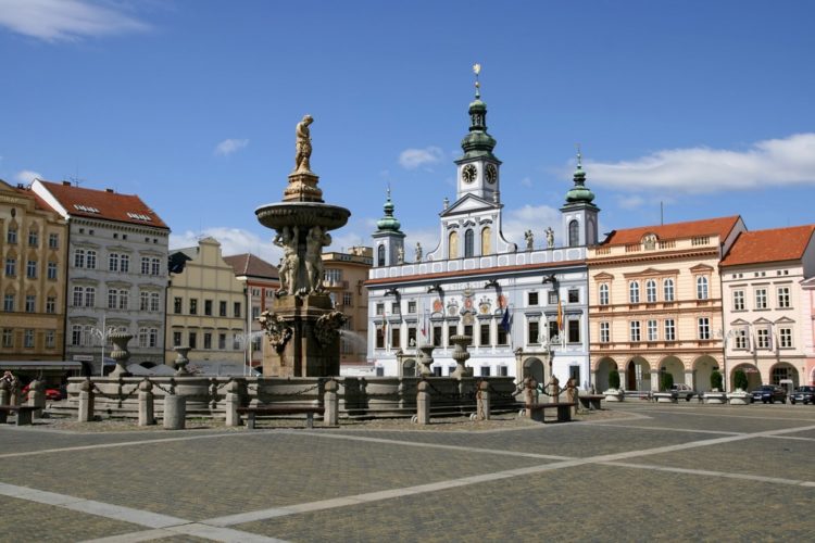 Town Square Ceske Budejovice in Czech Republic