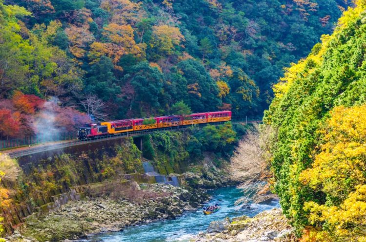 Picturesque Sagano Railroad in Japan