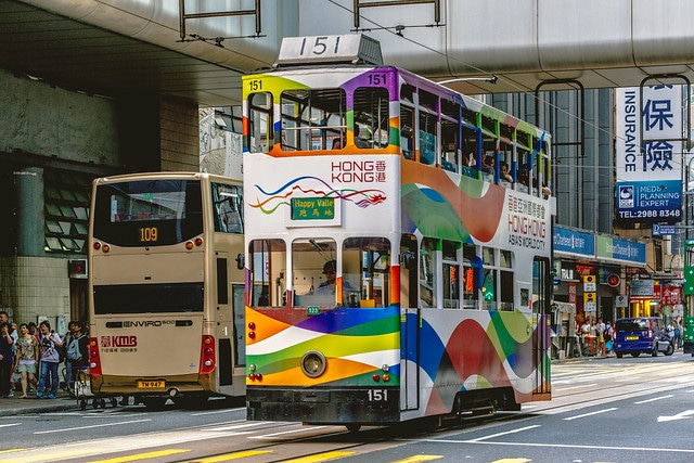 Гонконгский трамвай в Китае